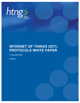 Internet of Things (Iot): Protocols White Paper