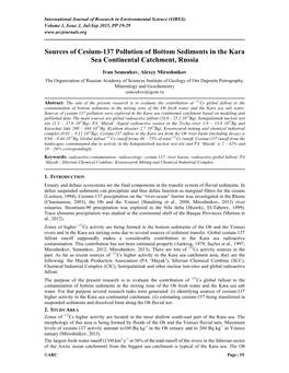 Sources of Cesium-137 Pollution of Bottom Sediments in the Kara Sea Continental Catchment, Russia