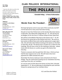 The Pollag CLAN POLLOCK INTERNATIONAL May 2011