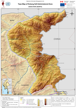 Topo Map of Kokang Self-Administered Zone SHAN STATE (NORTH)