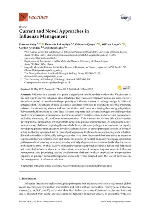 Current and Novel Approaches in Influenza Management