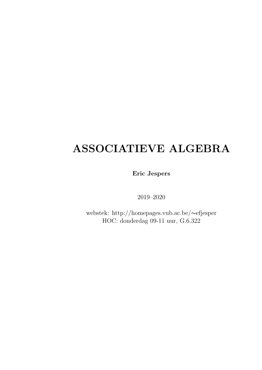 Associatieve Algebra