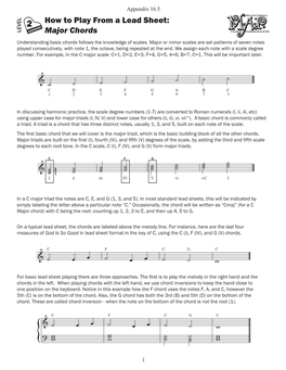 How to Play from a Lead Sheet: Major Chords