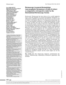 Dermoscopy in General Dermatology (Non-Neoplastic Dermatoses) of Skin