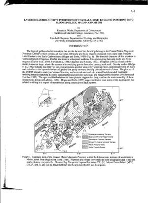 La Yered Gabbro-Diorite Intrusions of Coast Al Maine: Basal Tic Infusions Into Floored Silicic Magma Chambers