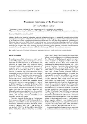 Calcareous Tubeworms of the Phanerozoic