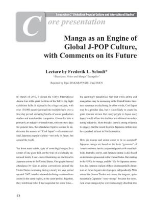 "Manga As an English of Global J-POP Culture,With Comments On