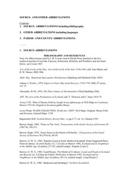SOURCE- and OTHER ABBREVIATIONS Contents 1