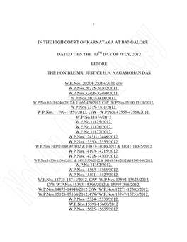 In the High Court of Karnataka at Bangalore Dated This the 13