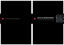 Leica M-Monochrom Digital Camera User Guide Manuals