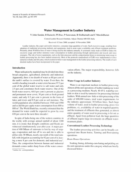 Water Management in Leather Industry