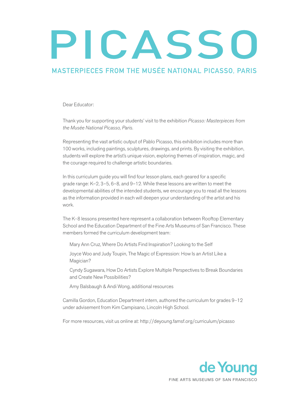 Complete Picasso Curriculum.Pdf