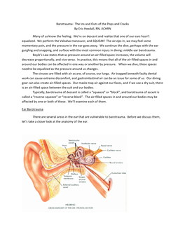 Barotrauma: the Ins and Outs of the Pops and Cracks by Eric Hexdall, RN, ACHRN