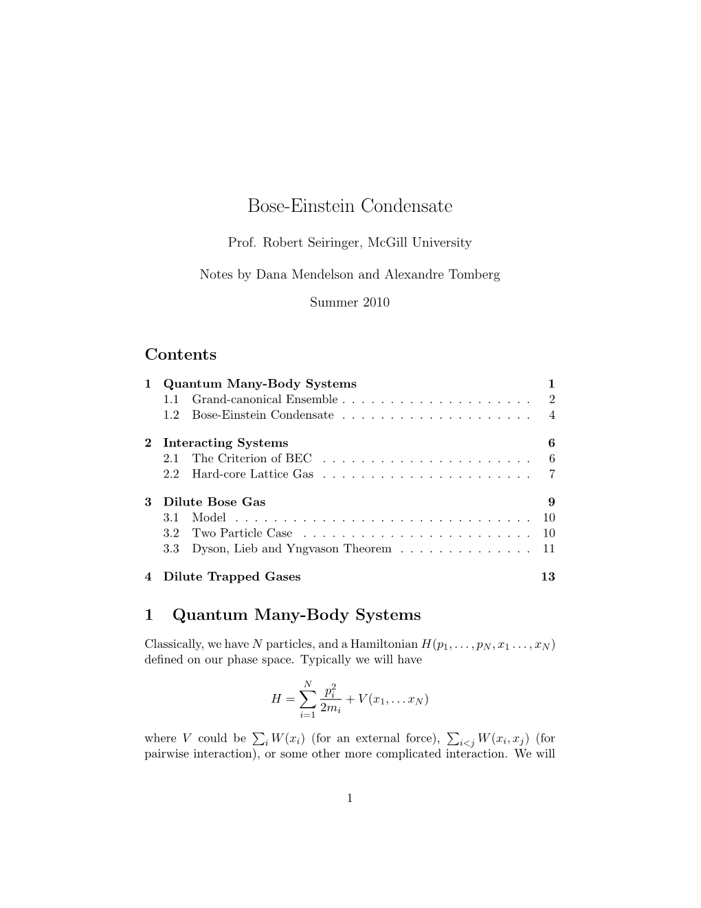 Bose-Einstein Condensate