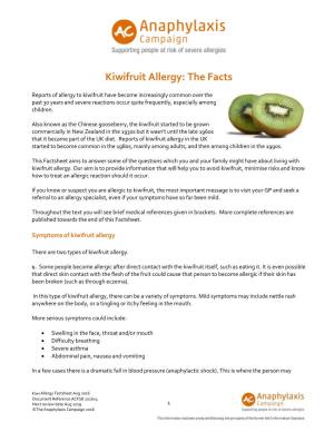 Kiwifruit Allergy: the Facts