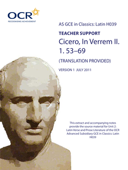 Cicero, in Verrem II. 1. 53–69 (TRANSLATION PROVIDED)