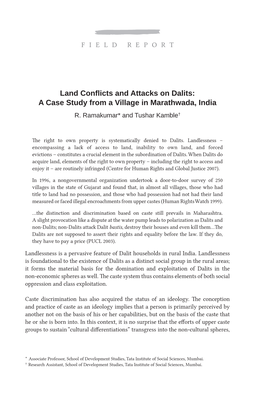 Land Conflicts and Attacks on Dalits: a Case Study from a Village in Marathwada, India R