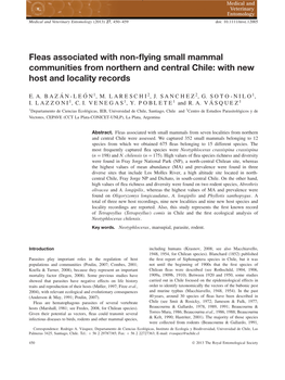 Fleas Associated with Nonflying Small Mammal Communities from Northern