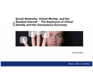 Social Networks, Virtual Worlds, and the Shadow Internet : the Explosion of Virtual Identity and the Anonymous Economy
