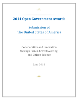 2014 Open Government Awards Submission of the United States Of