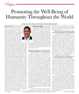To Download a PDF of an Interview with Dr. Rajiv J. Shah, President