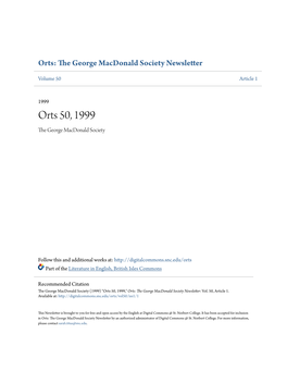 Orts 50, 1999 the George Macdonald Society