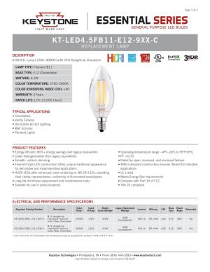 Kt-Led4.5Fb11-E12-9Xx-C Replacement Lamp