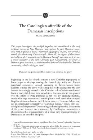 The Carolingian Afterlife of the Damasan Inscriptions Maya Maskarinec