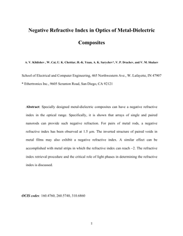 Negative Refractive Index in Optics of Metal-Dielectric Composites