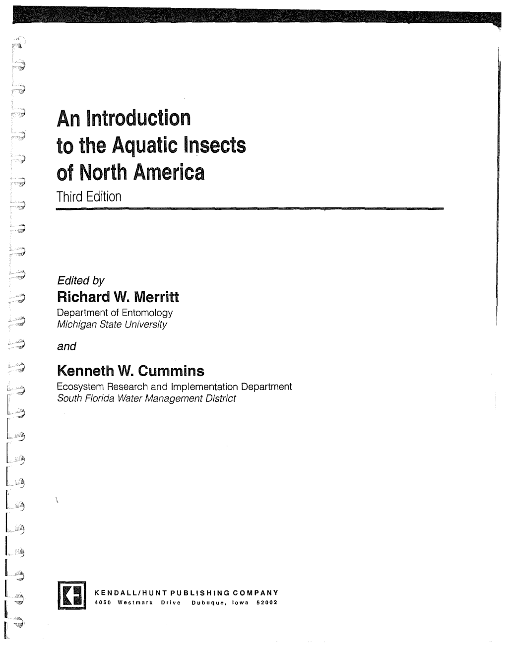 An Introduction to the Aquatic Insects of North America Third Edition