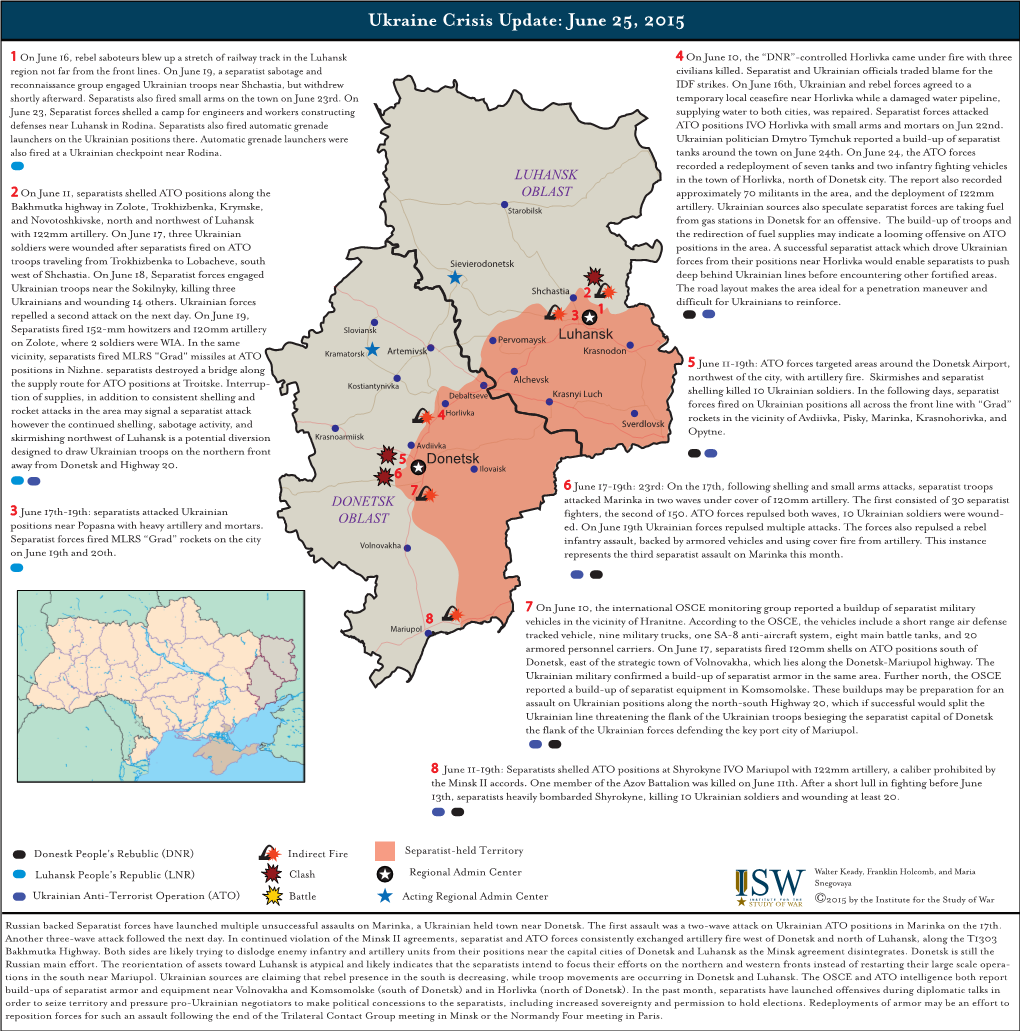 Ukraine SITREP 6-10-2015