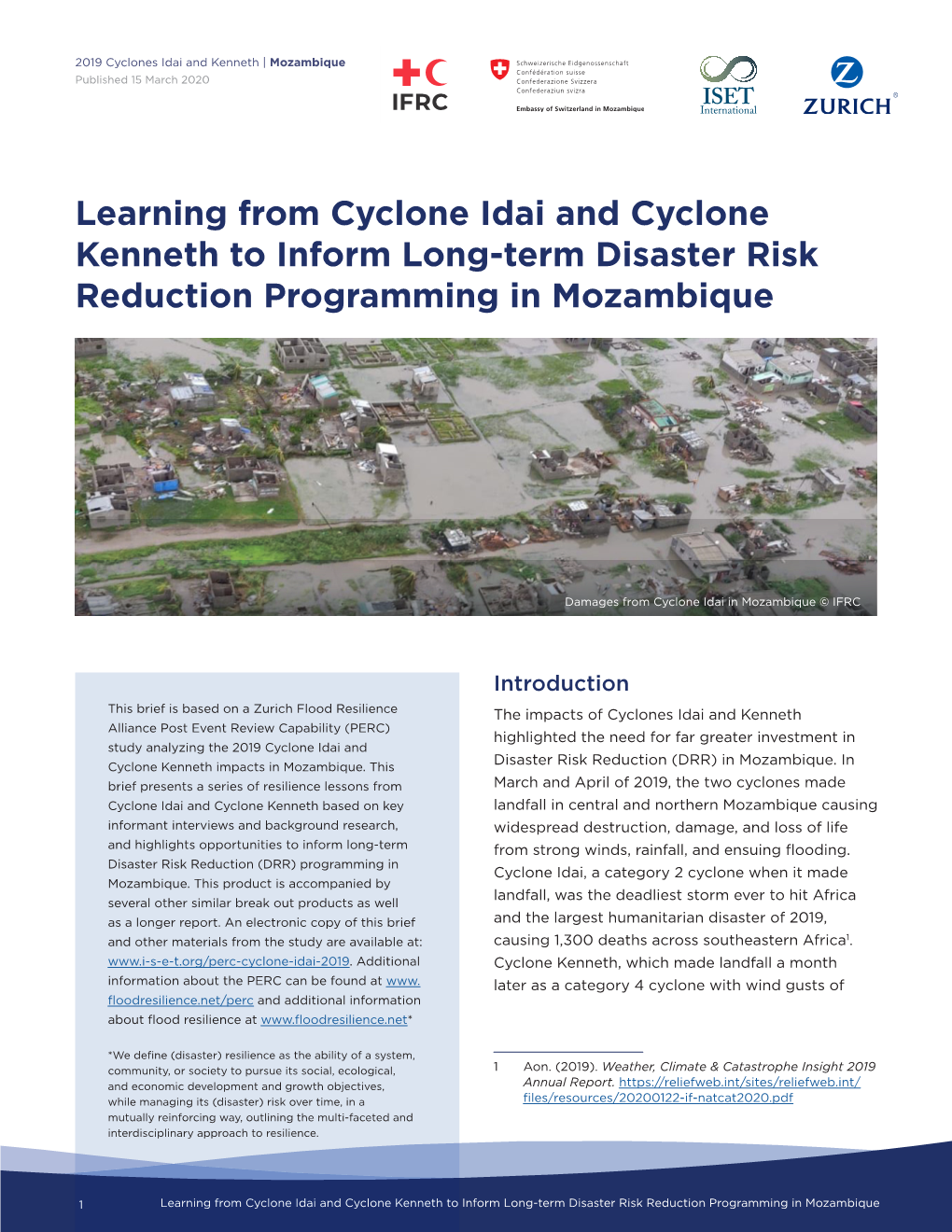 Learning from Cyclone Idai and Cyclone Kenneth to Inform Long-Term Disaster Risk Reduction Programming in Mozambique