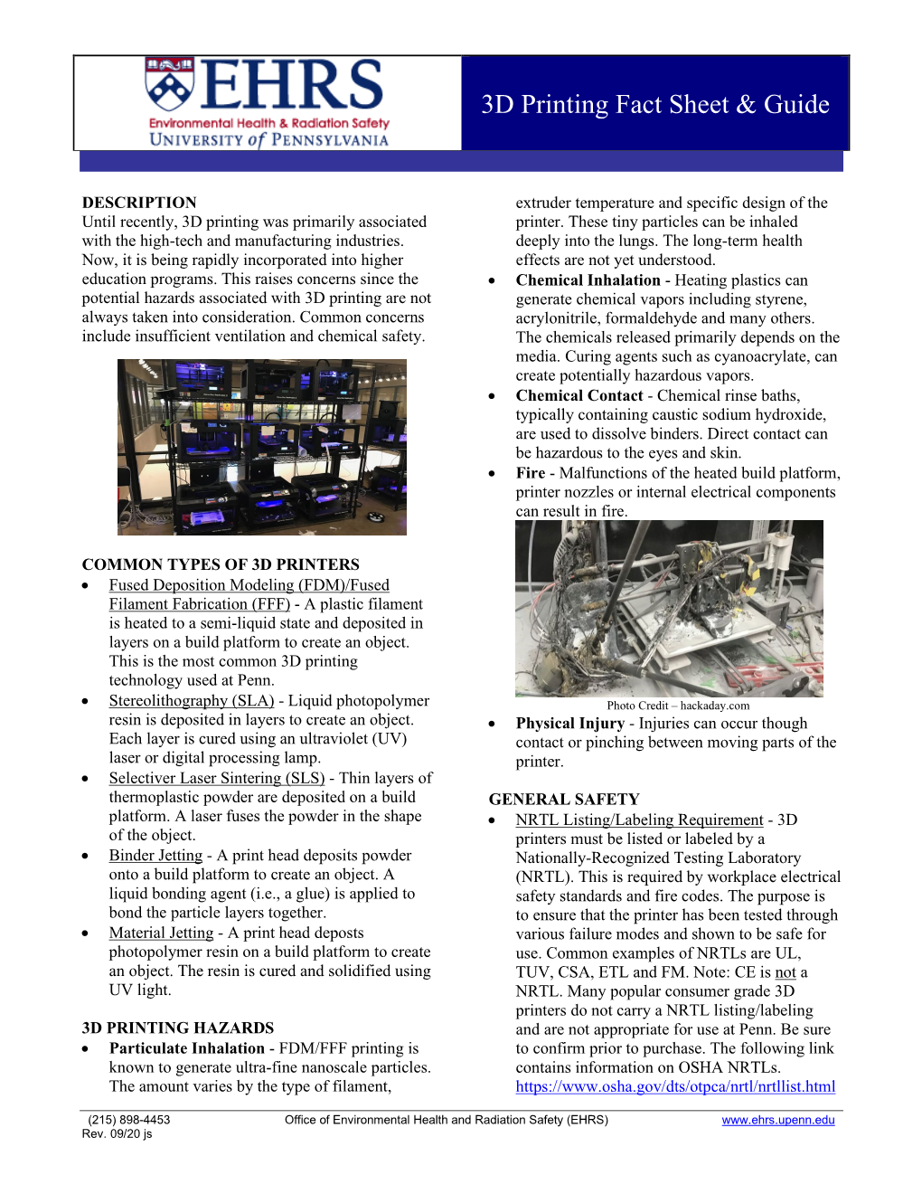 3D Printing Fact Sheet & Guide