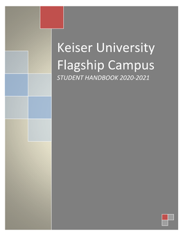 Keiser University Flagship Campus STUDENT HANDBOOK 2020-2021