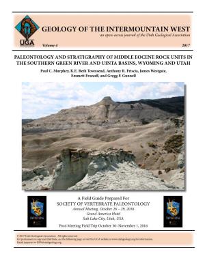 PALEONTOLOGY and STRATIGRAPHY of MIDDLE EOCENE ROCK UNITS in the SOUTHERN GREEN RIVER and UINTA BASINS, WYOMING and UTAH Paul C