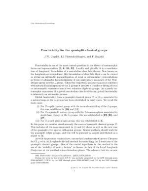 Functoriality for the Quasisplit Classical Groups