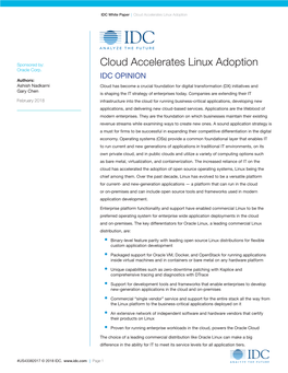 Cloud Accelerates Linux Adoption IDC ANALYZE the FUTURE