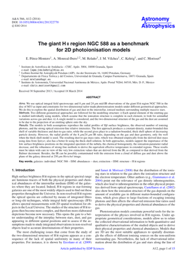 The Giant H II Region NGC 588 As a Benchmark for 2D Photoionisation Models