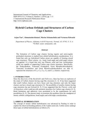 Hybrid Carbon Orbitals and Structures of Carbon Cage Clusters