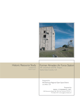 Historic Resource Study Former Almaden Air Force Station Updated Final Mt