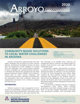 Community-Based Solutions to Local Water Challenges in Arizona, Arroyo,” University of Arizona Water Resources Research Center, Tucson, AZ