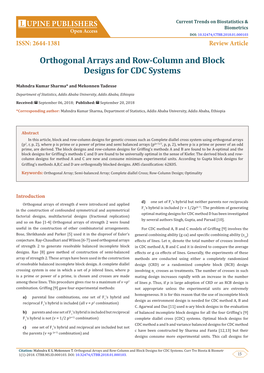 Orthogonal Arrays and Row-Column and Block Designs for CDC Systems