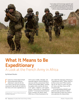 What It Means to Be Expeditionary a Look at the French Army in Africa