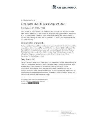 Deep Space LIVE: 10 Years Sergeant Steel