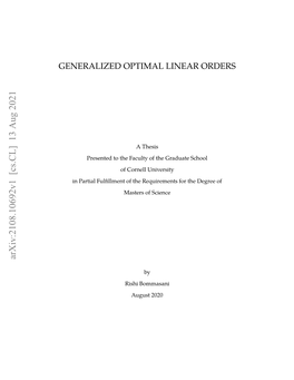 Generalized Optimal Linear Orders