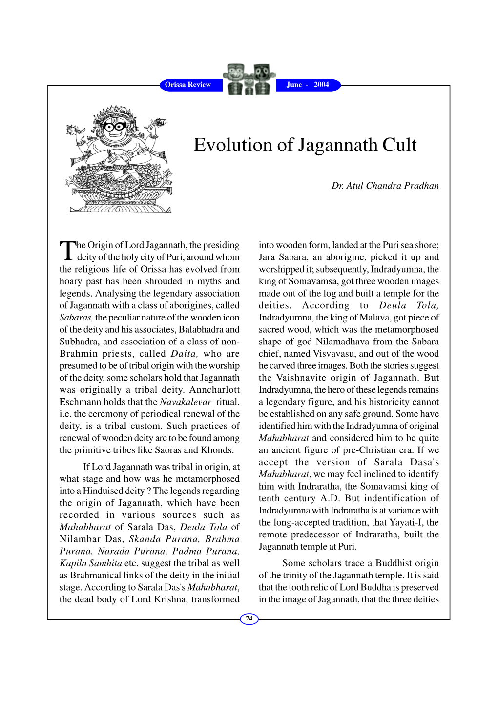 Evolution of Jagannath Cult