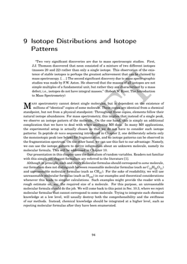 9 Isotope Distributions and Isotope Patterns