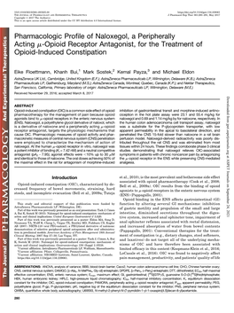 Pharmacologic Profile of Naloxegol, a Peripherally Acting Μ-Opioid