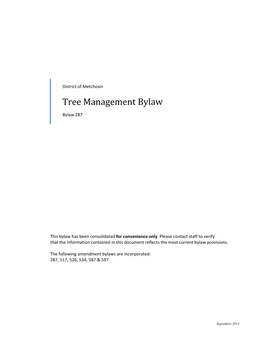 Tree Management Bylaw