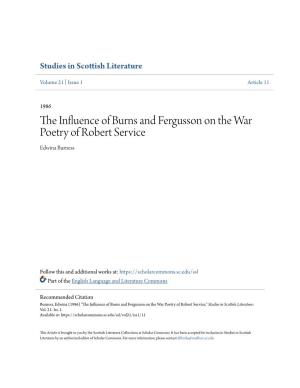 The Influence of Burns and Fergusson on the War Poetry of Robert Service